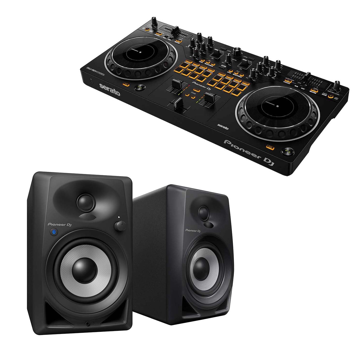 Pioneer Rev1 DJ Controller Package with DM40 Speakers