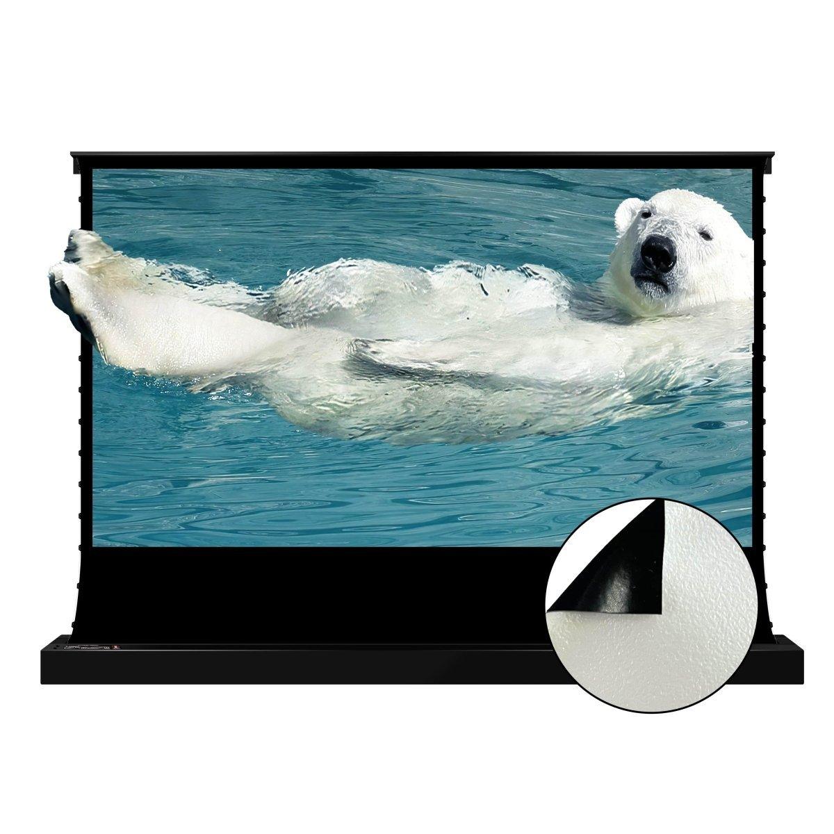 VIVIDSTORM Pearl White Cinema Plus Motorized Tension Floor Rising Projector screen