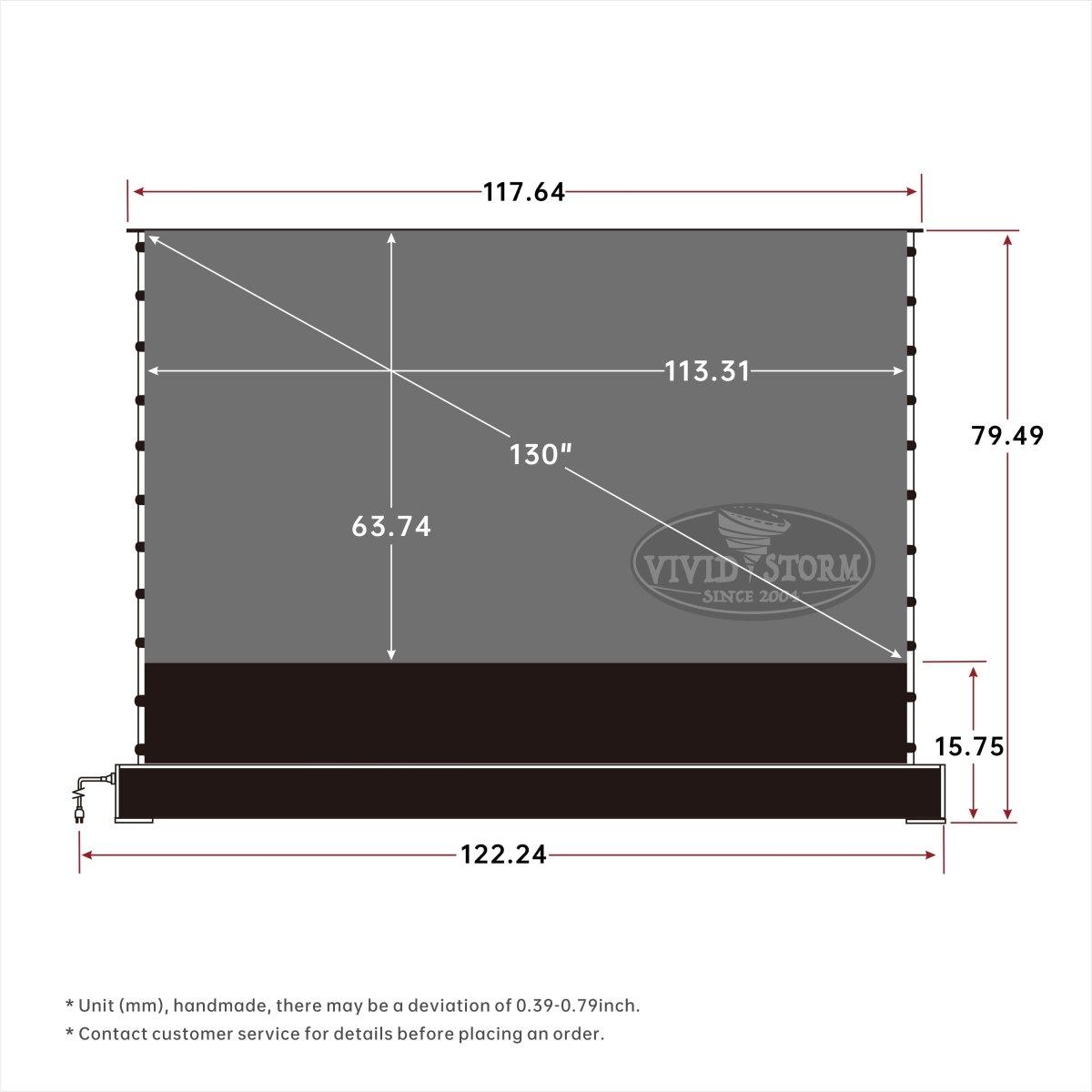 VIVIDSTORM 130" S PRO Plus Motorized Tension Floor Rising UST ALR Projector Screen