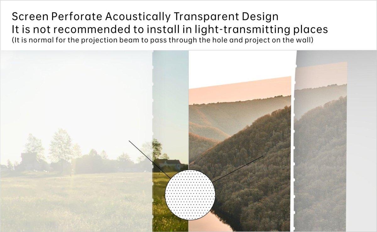 VIVIDSTORM S White Cinema Perforated Motorized Tension Floor Rising Projector screen