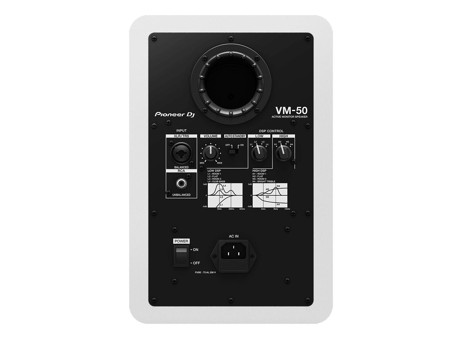 Pioneer DJ VM-50-W, 5” Active Studio Monitor Speaker - White