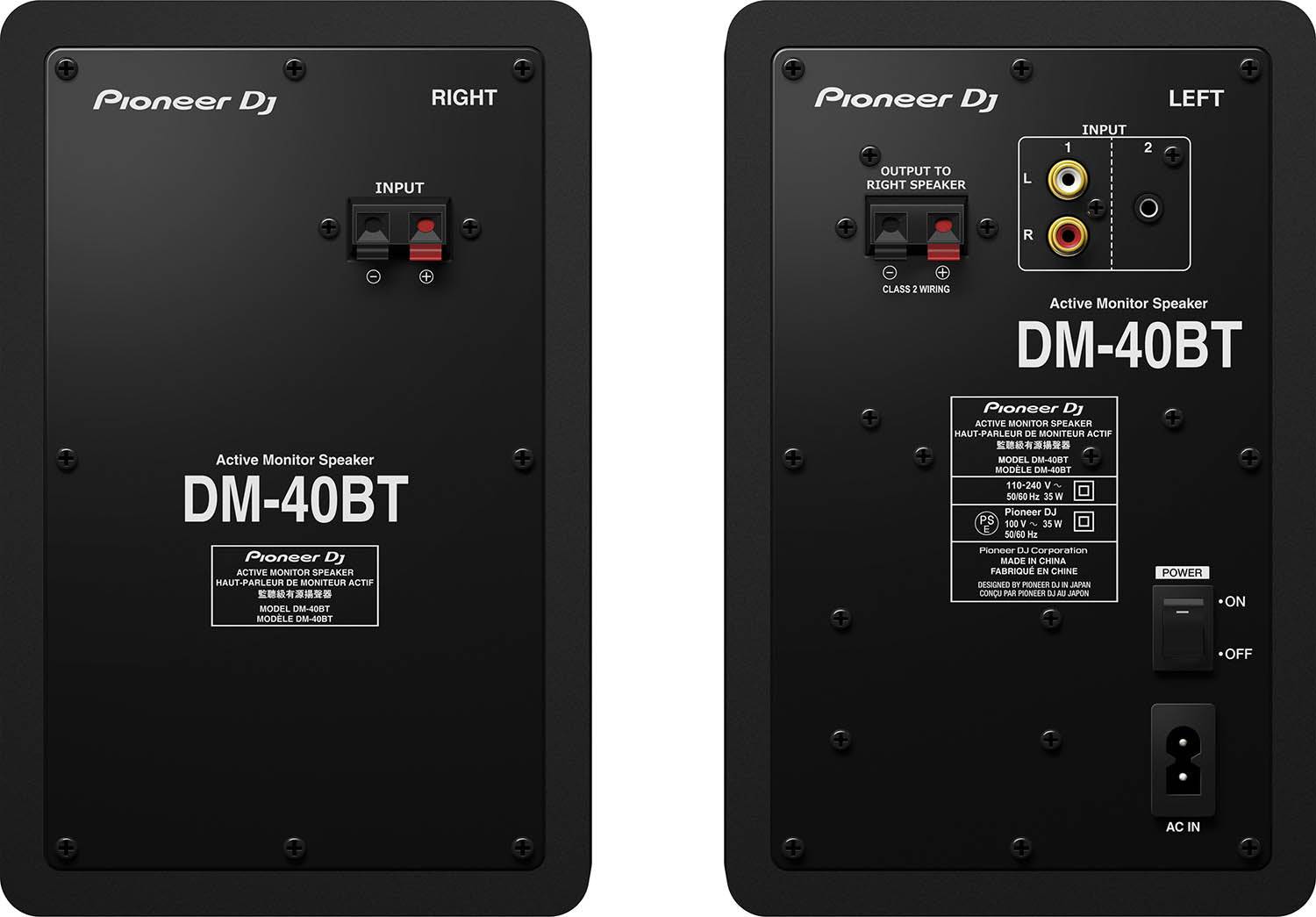 Pioneer DJ DM-40BT, 4 Inches Desktop Monitor Speakers (Pair) - Black