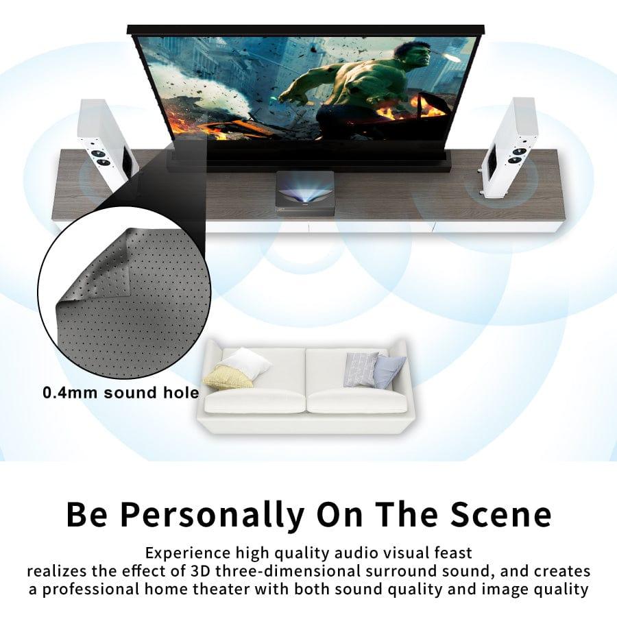 VIVIDSTORM S ALR P Motorized Tension Floor Rising Obsidian Long Throw ALR Perforated Projector screen