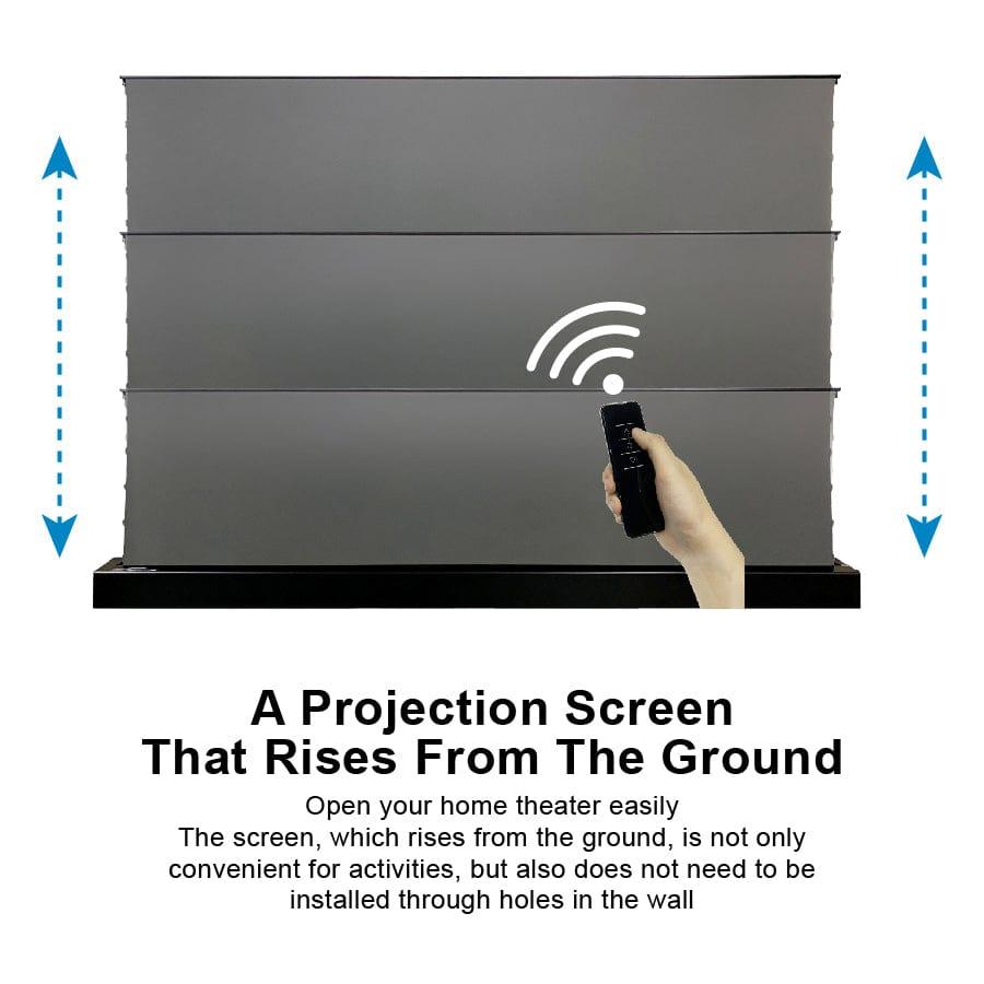 VIVIDSTORM S ALR P Motorized Tension Floor Rising Obsidian Long Throw ALR Perforated Projector screen