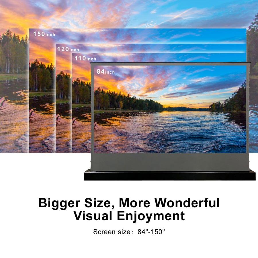 VIVIDSTORM S ALR P Motorized Tension Floor Rising Obsidian Long Throw ALR Perforated Projector screen