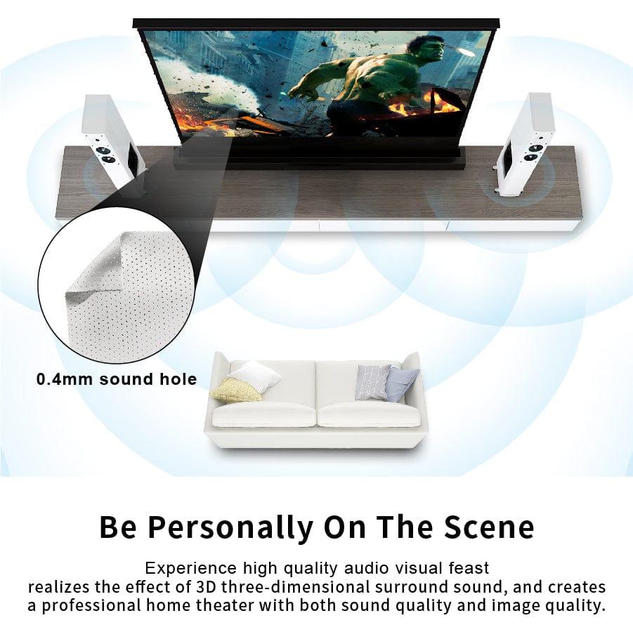 VIVIDSTORM S White Cinema Perforated Motorized Tension Floor Rising Projector screen